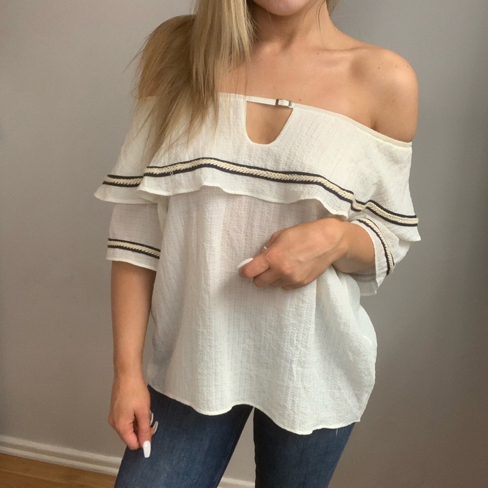 White off-the-shoulder top